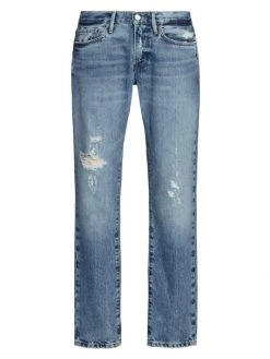 Frame L'Homme Distressed Slim-Fit Jeans For Men