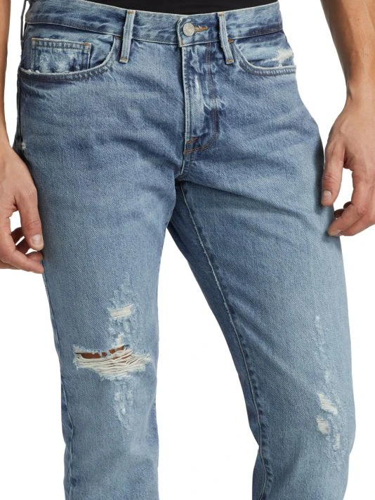 Frame L'Homme Distressed Slim-Fit Jeans For Men 8 Frame L'Homme Distressed Slim-Fit Jeans For Men - Image 6