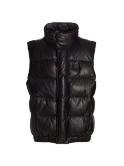 Frame O-Plaque Quilted Leather Vest For Men