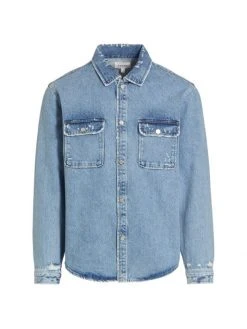 Frame Distressed Denim Jacket For Men
