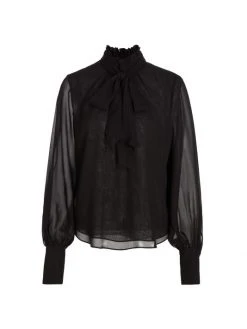 Frame Silk Bow Blouse Noir -Frame Sales Store unnamed file 1309