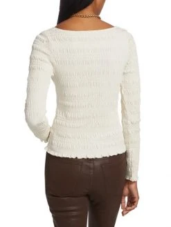 Frame Smocked Knit Cropped Top -Frame Sales Store unnamed file 1314