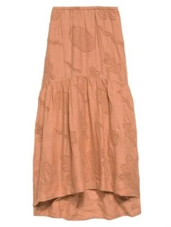 Frame Eyelet Linen Maxi Skirt