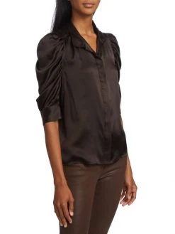 Frame Gillian Ruched Silk Top -Frame Sales Store unnamed file 1359