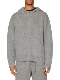 Frame Cashmere Knit Zip-Up Hoodie For Men