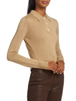 Frame Silk & Cashmere Polo Sweater -Frame Sales Store unnamed file 1391