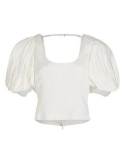 Frame Puff Sleeve U-Neck Top