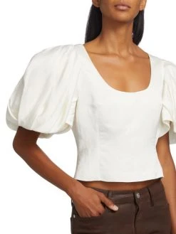 Frame Puff Sleeve U-Neck Top -Frame Sales Store unnamed file 1497