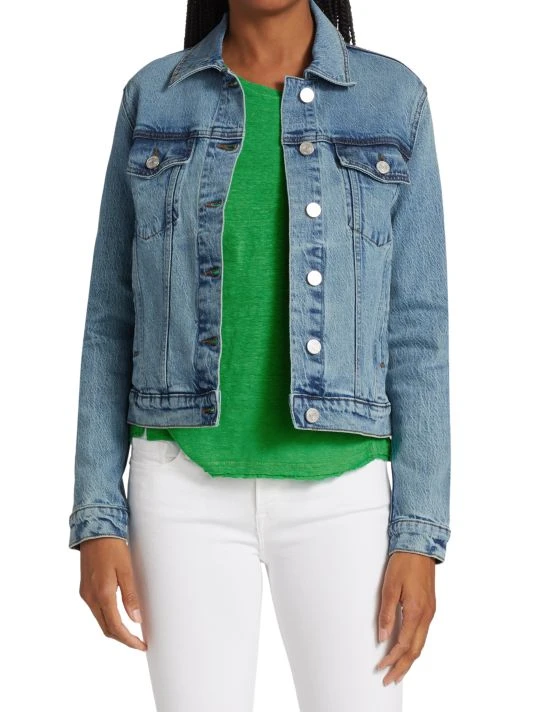 Frame Cropped Denim Jacket 5 Frame Cropped Denim Jacket - Image 3