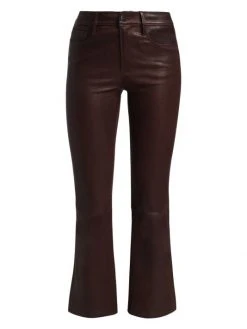 Frame Le Crop Leather Bootcut Pants