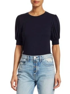 Frame Balloon Sleeve Tee Navy -Frame Sales Store unnamed file 1619