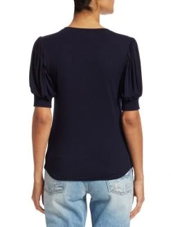 Frame Balloon Sleeve Tee Navy -Frame Sales Store unnamed file 1621