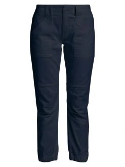 Frame Banded Bottom Trapunto Pant Navy