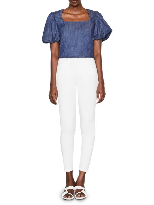 Frame Nina Cropped Chambray Blouse 4 Frame Nina Cropped Chambray Blouse - Image 2