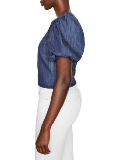 Frame Nina Cropped Chambray Blouse 10 Frame Nina Cropped Chambray Blouse -Frame Sales Store unnamed file 1856