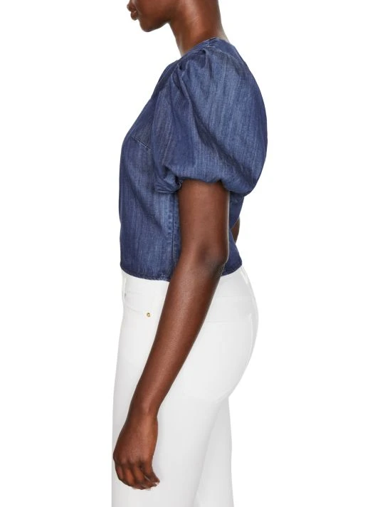 Frame Nina Cropped Chambray Blouse 6 Frame Nina Cropped Chambray Blouse - Image 4