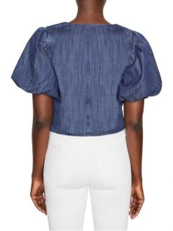 Frame Nina Cropped Chambray Blouse 11 Frame Nina Cropped Chambray Blouse -Frame Sales Store unnamed file 1857