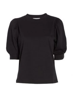 Frame Frankie Puff-Sleeve T-Shirt Noir