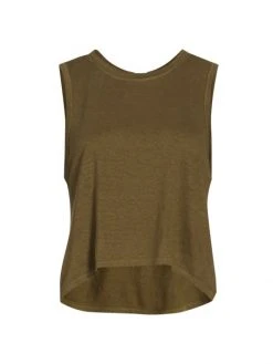 Frame Swingy Linen Muscle Tank Blanc