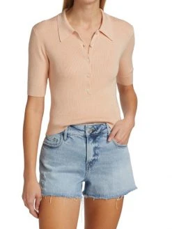 Frame Shrunken Short-Sleeve Polo Sweater -Frame Sales Store unnamed file 1960