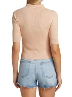 Frame Shrunken Short-Sleeve Polo Sweater -Frame Sales Store unnamed file 1962