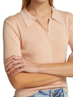 Frame Shrunken Short-Sleeve Polo Sweater -Frame Sales Store unnamed file 1963