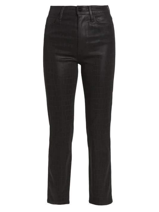 Frame Le Sylvie Croc-Printed Stretch Coated Jeans 3 Frame Le Sylvie Croc-Printed Stretch Coated Jeans