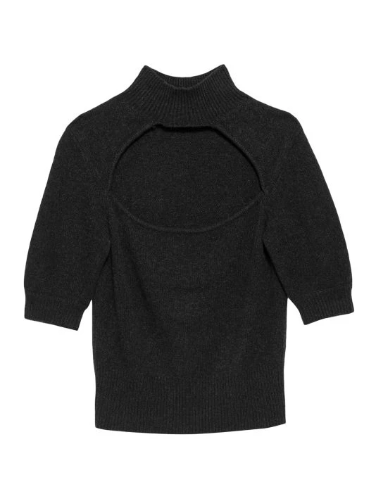 Frame Cut-Out Turtleneck Short Sleeve Sweater 3 Frame Cut-Out Turtleneck Short Sleeve Sweater