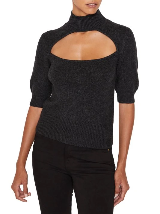 Frame Cut-Out Turtleneck Short Sleeve Sweater 5 Frame Cut-Out Turtleneck Short Sleeve Sweater - Image 3