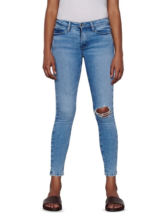 Frame Le Skinny De Jeanne Distressed Stretch Skinny Ankle Jeans 5 Frame Le Skinny De Jeanne Distressed Stretch Skinny Ankle Jeans - Image 3