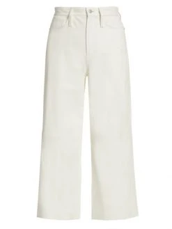 Frame Leather Cropped Wide-Leg Pants