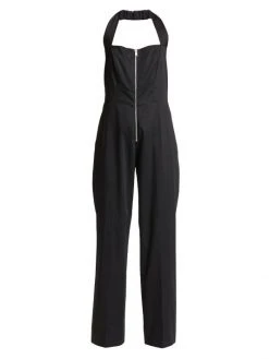 Frame Zip Halter Jumpsuit