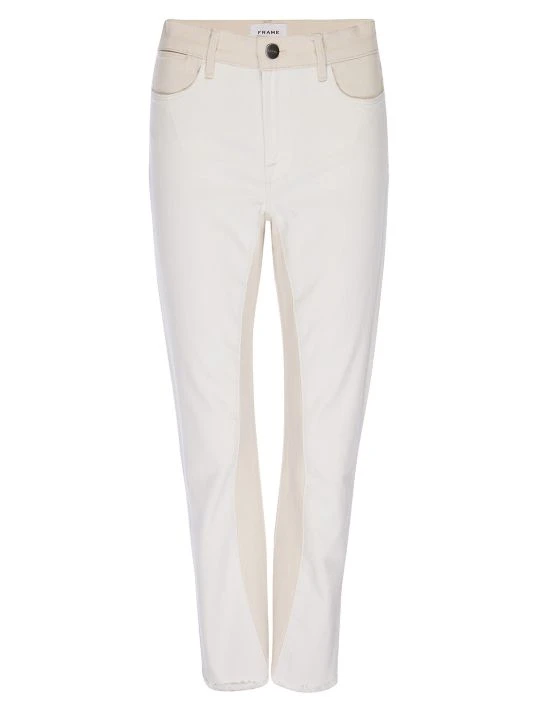 Frame Le High Spring Mix Raw Hem Stretch Straight-Leg Jeans 3 Frame Le High Spring Mix Raw Hem Stretch Straight-Leg Jeans