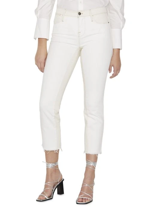 Frame Le High Spring Mix Raw Hem Stretch Straight-Leg Jeans 5 Frame Le High Spring Mix Raw Hem Stretch Straight-Leg Jeans - Image 3