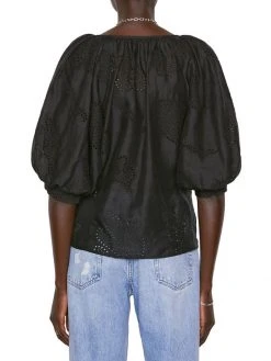 Frame Eyelet Puff-Sleeve Blouse -Frame Sales Store unnamed file 2181