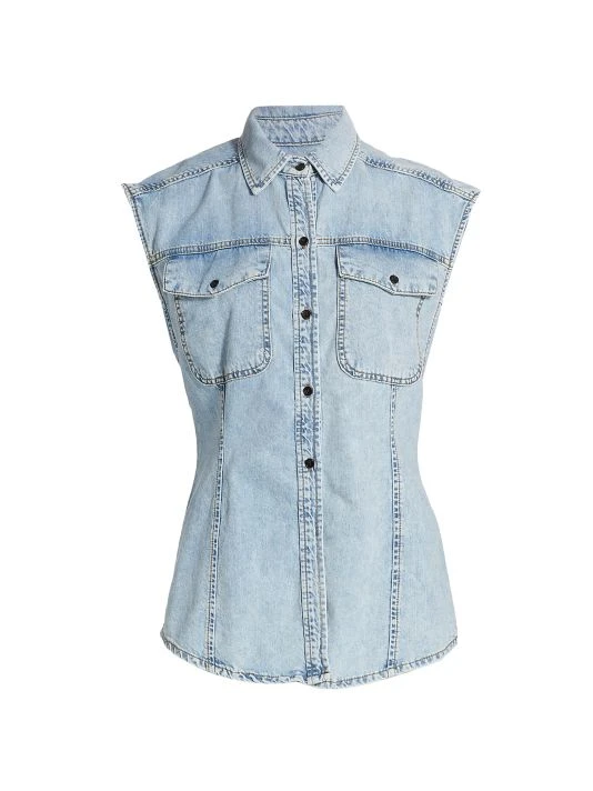 Frame Arie Denim Button-Front Top 3 Frame Arie Denim Button-Front Top