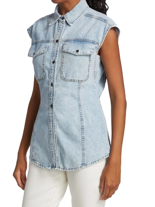Frame Arie Denim Button-Front Top 6 Frame Arie Denim Button-Front Top - Image 4