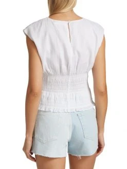 Frame Smocked Short Sleeve Top -Frame Sales Store unnamed file 2230