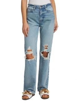 Frame Le Jane High-Rise Distressed Straight-Leg Jeans -Frame Sales Store unnamed file 2304