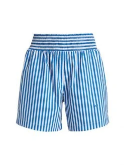 Frame Cotton High-Waisted Boxer-Style Shorts