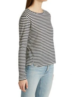 Frame Easy Striped Long-Sleeve Crew Top -Frame Sales Store unnamed file 2431