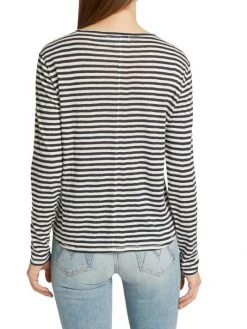 Frame Easy Striped Long-Sleeve Crew Top -Frame Sales Store unnamed file 2432