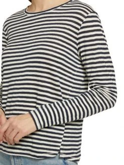 Frame Easy Striped Long-Sleeve Crew Top -Frame Sales Store unnamed file 2433