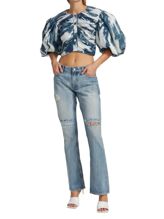 Frame Ruched Puff-Sleeve Crop Top 4 Frame Ruched Puff-Sleeve Crop Top - Image 2