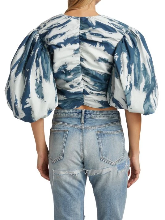 Frame Ruched Puff-Sleeve Crop Top 7 Frame Ruched Puff-Sleeve Crop Top - Image 5