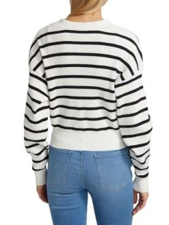 Frame Striped Ribbed-Knit Cardigan -Frame Sales Store unnamed file 2446