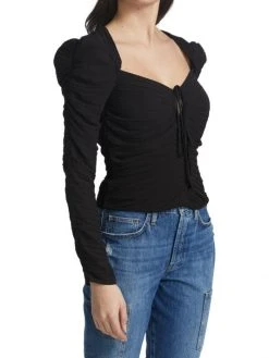 Frame Ruched Tie-Neck Top -Frame Sales Store unnamed file 2488