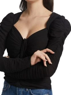 Frame Ruched Tie-Neck Top -Frame Sales Store unnamed file 2491