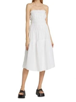 Frame Smocked Midi-Dress -Frame Sales Store unnamed file 2511