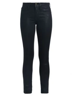Frame Le Skinny De Jeanne Coated Mid-Rise Jeans